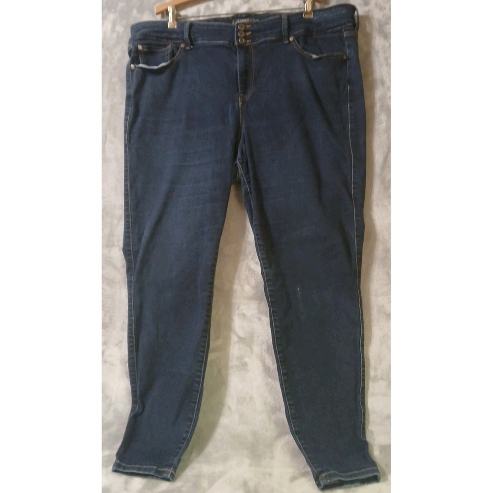 Torrid‎ Womens Jeans 24T Tall Super Soft Dark Wash Skinny Denim Stretch READ